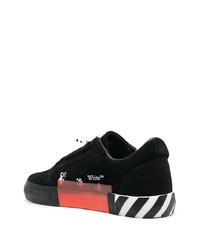 schwarze bedruckte Wildleder niedrige Sneakers von Off-White