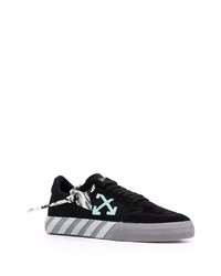 schwarze bedruckte Wildleder niedrige Sneakers von Off-White