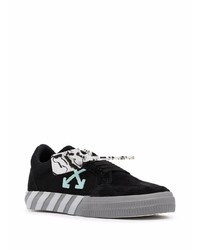 schwarze bedruckte Wildleder niedrige Sneakers von Off-White