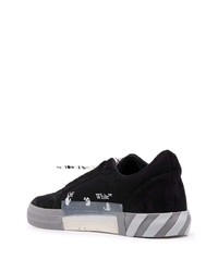 schwarze bedruckte Wildleder niedrige Sneakers von Off-White