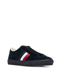 schwarze bedruckte Wildleder niedrige Sneakers von Moncler