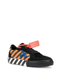 schwarze bedruckte Wildleder niedrige Sneakers von Off-White