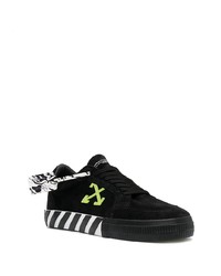 schwarze bedruckte Wildleder niedrige Sneakers von Off-White