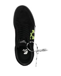 schwarze bedruckte Wildleder niedrige Sneakers von Off-White