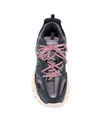 schwarze bedruckte Wildleder Sportschuhe von Balenciaga