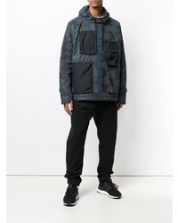 schwarze bedruckte Windjacke von Stone Island Shadow Project