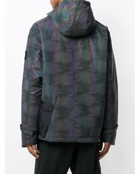 schwarze bedruckte Windjacke von Stone Island Shadow Project