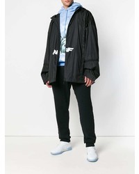 schwarze bedruckte Windjacke von Off-White