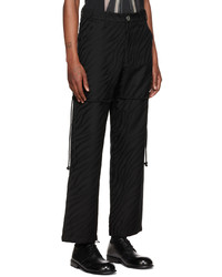 schwarze bedruckte Wollchinohose von Song For The Mute