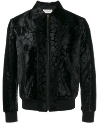 schwarze bedruckte Wolljacke von Saint Laurent