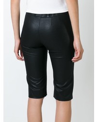schwarze Bermuda-Shorts aus Leder von Romeo Gigli Vintage