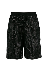 schwarze Bermuda-Shorts aus Pailletten