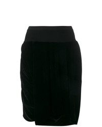 schwarze Bermuda-Shorts aus Samt von Rick Owens