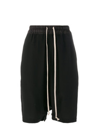 schwarze Bermuda-Shorts aus Seide von Rick Owens