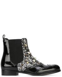 schwarze beschlagene Chelsea Boots aus Leder von Dolce & Gabbana