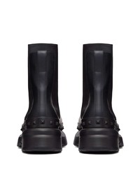 schwarze beschlagene Chelsea Boots aus Leder von Valentino Garavani