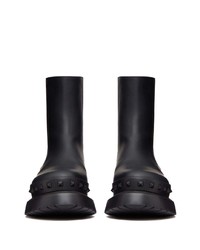 schwarze beschlagene Chelsea Boots aus Leder von Valentino Garavani