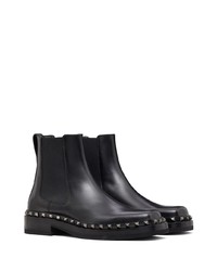 schwarze beschlagene Chelsea Boots aus Leder von Valentino Garavani