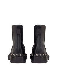 schwarze beschlagene Chelsea Boots aus Leder von Valentino Garavani