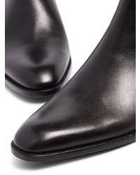 schwarze beschlagene Chelsea Boots aus Leder von Saint Laurent