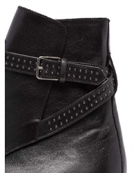 schwarze beschlagene Chelsea Boots aus Leder von Saint Laurent