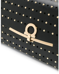 schwarze beschlagene Clutch von Salvatore Ferragamo