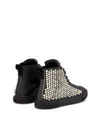 schwarze beschlagene hohe Sneakers aus Leder von Giuseppe Zanotti