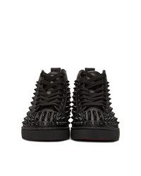 schwarze beschlagene hohe Sneakers aus Leder von Christian Louboutin