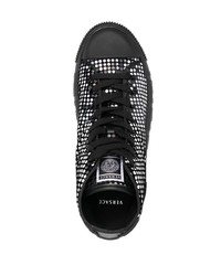 schwarze beschlagene hohe Sneakers aus Leder von Versace