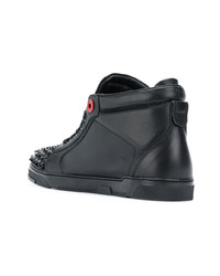schwarze beschlagene hohe Sneakers aus Leder von Royaums