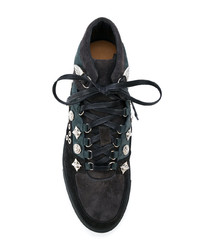 schwarze beschlagene hohe Sneakers aus Wildleder von Toga Virilis