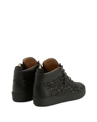 schwarze beschlagene hohe Sneakers von Giuseppe Zanotti