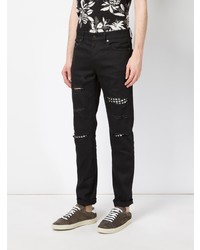 schwarze beschlagene Jeans von Saint Laurent