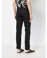 schwarze beschlagene Jeans von Saint Laurent