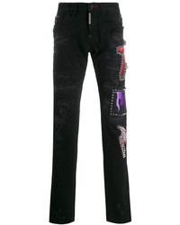 schwarze beschlagene Jeans von Philipp Plein
