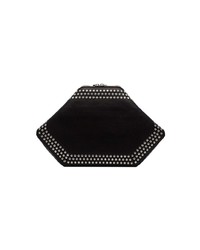 schwarze beschlagene Leder Clutch von Alexander McQueen