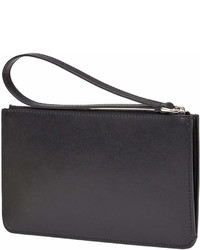 schwarze beschlagene Leder Clutch von Fendi