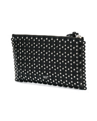 schwarze beschlagene Leder Clutch von RED Valentino