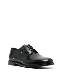 schwarze beschlagene Leder Derby Schuhe von Valentino Garavani