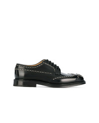 schwarze beschlagene Leder Derby Schuhe von Church's
