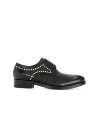 schwarze beschlagene Leder Derby Schuhe von DSQUARED2