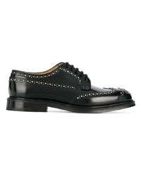 schwarze beschlagene Leder Derby Schuhe von Church's