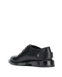 schwarze beschlagene Leder Derby Schuhe von Valentino Garavani