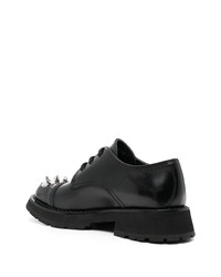 schwarze beschlagene Leder Derby Schuhe von Alexander McQueen