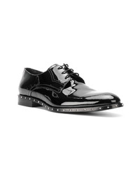 schwarze beschlagene Leder Derby Schuhe von Jimmy Choo