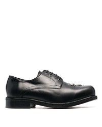 schwarze beschlagene Leder Derby Schuhe von Stefan Cooke
