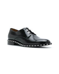 schwarze beschlagene Leder Derby Schuhe von Givenchy