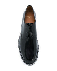 schwarze beschlagene Leder Derby Schuhe von Givenchy