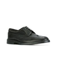 schwarze beschlagene Leder Derby Schuhe von Henderson Baracco