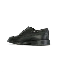 schwarze beschlagene Leder Derby Schuhe von Henderson Baracco